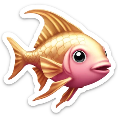 Pink gold baby sail fish   sticker