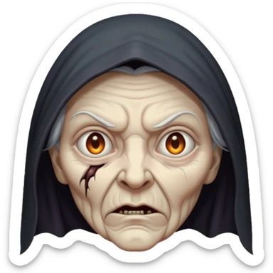 cursed witch face sticker