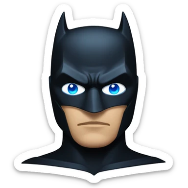 Dark Batman mask with blue eyes and serious dark face sticker