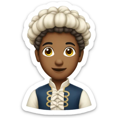 colonial boy with bun sticker