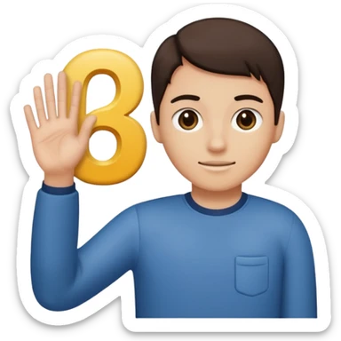 Someone holding a 6 on the right hand and a 7 on the left sticker