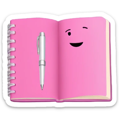 pink journal and pink pen sticker