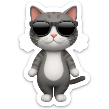 Cat with sunglasses sticker