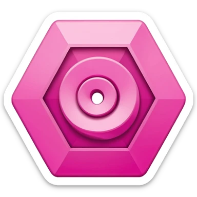 pink spiral hexagon  sticker