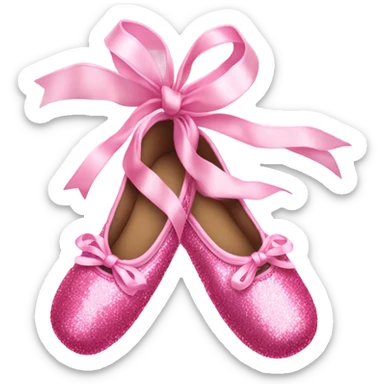 Pink glittery ballet shoes  sticker