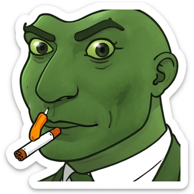 Sad emojis with cigarette sticker