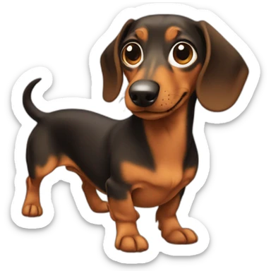 dachshund wags his tail sticker