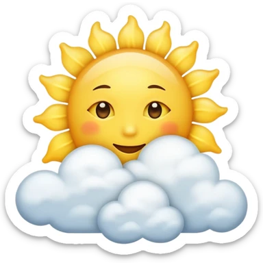 Light yellow sun with clouds sticker