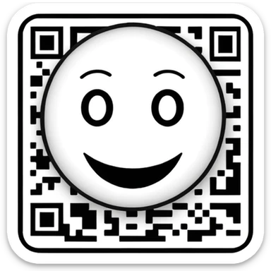 qr code with a smiley face sticker