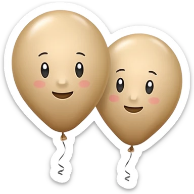 Two beige balloons sticker
