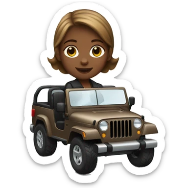 light brown hair girl driving black jeep sticker