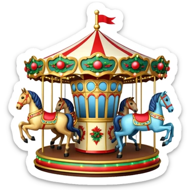 Christmas carousel sticker