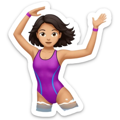 Lady doing aerobics in water sticker