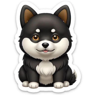 Cute black Shiba Inu full body sticker
