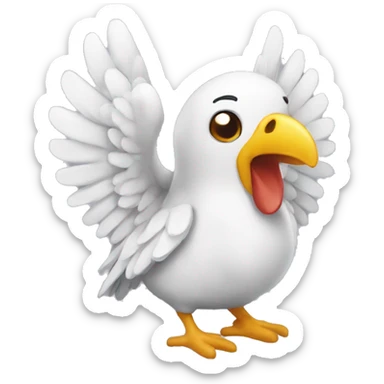 Pollito con alas de angel sticker