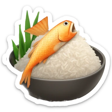 Rice and fish sticker
