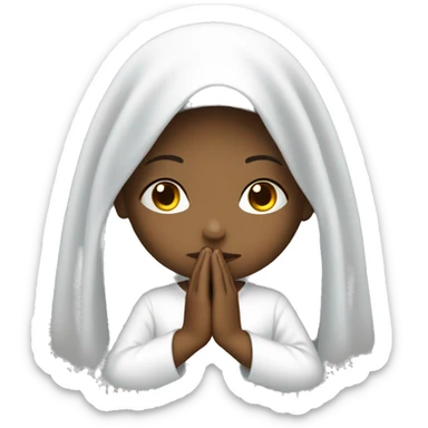Girl praying for with white veil  sticker