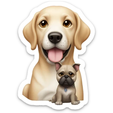 dog and biy sticker