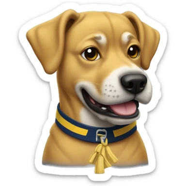 Dog as a Michigan fan sticker