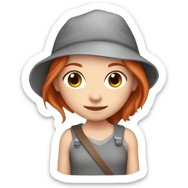 redhead girl with rat on her shoulder sticker