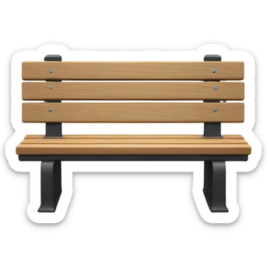 park bench front view sticker