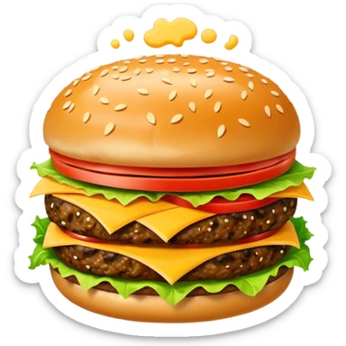 hamburger inside a comic book speech bubble sticker