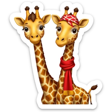 Giraffe with red Scarves sticker