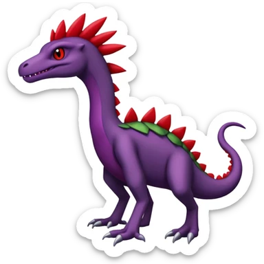 Black and purple and red Sceptile-Salazzle-Pokémon-Fakémon-creature sticker