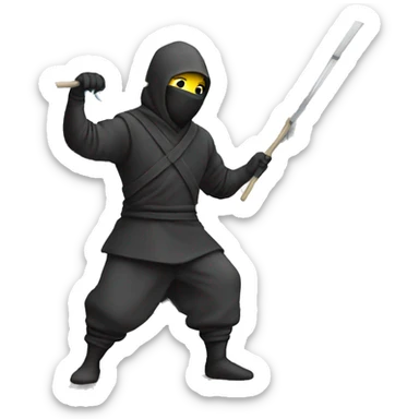 Cartoon ninja cleaning windows  sticker