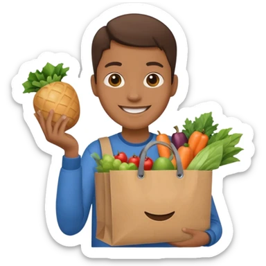 holding a grocery shopping sticker