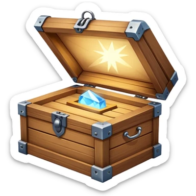 Pandora's box, slightly open with magical light sticker