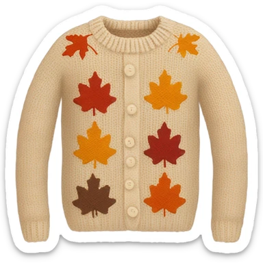 Knit sweater with fall design sticker
