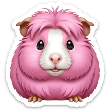 furry silly looking pink guinea pig sticker
