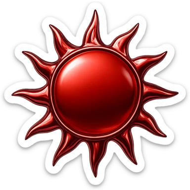 chrome style red sun with no face sticker
