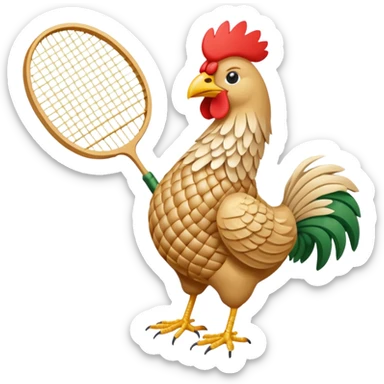 badminton cock made of wheat sticker