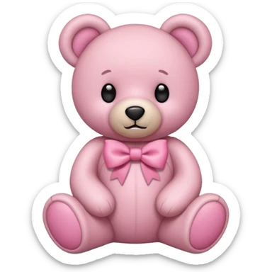 pink bow teddy bear solo sticker