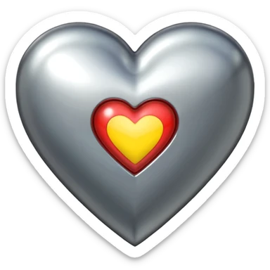 Chrome heart sticker