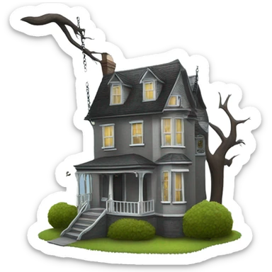 Addams House. Wednesday is on the swing  sticker