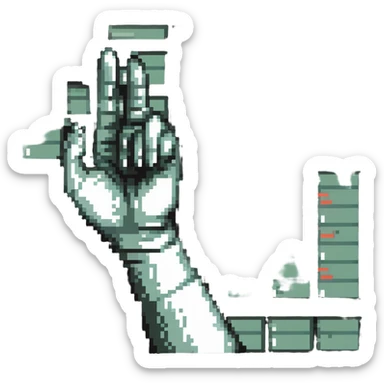 spreadsheet with a hand making the rock on gesture sticker