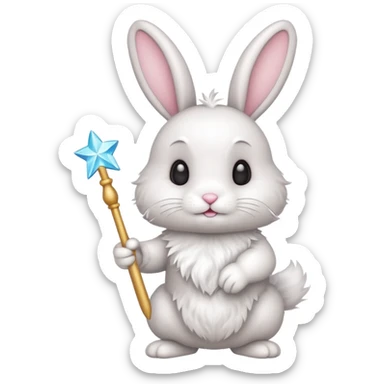 Bunny with magic wand sticker