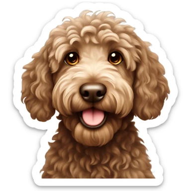 Brown labradoodle sticker