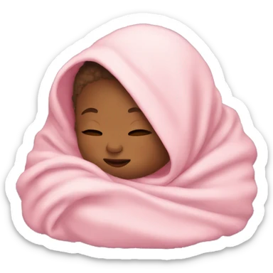 a baby girl sleeping under a blanket sticker