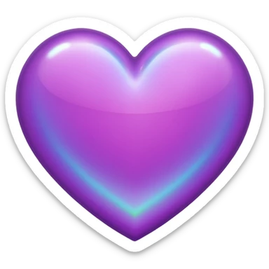 purple heart with a holographic border sticker