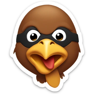 Brown ninja chicken sticker
