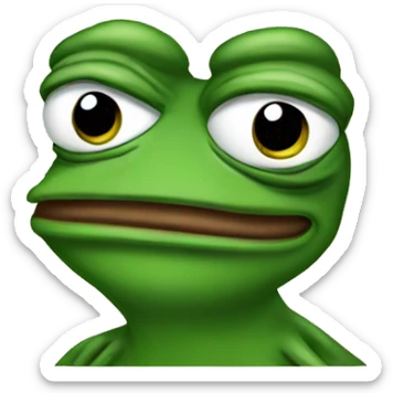 Pepe the frog as a neckbeard sticker