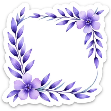 lavender Abstract Border Illustration for corners of page
 sticker