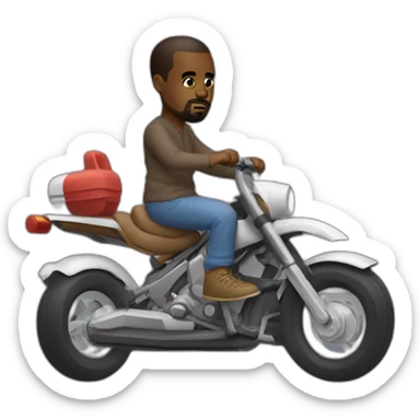 kanye west riding bobby car sticker
