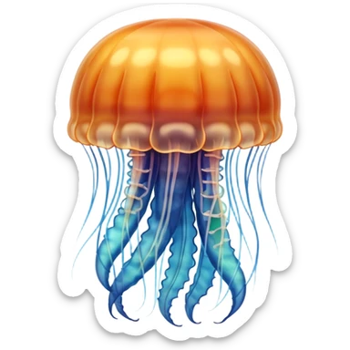 Realistic see through jellyfish sticker