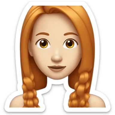 pretty-woman-with-long straigh ginger hair and asian eyes sticker