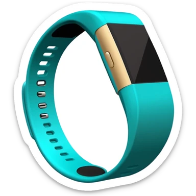 a teal fitbit band lying flat in the style of an ios emoji  sticker